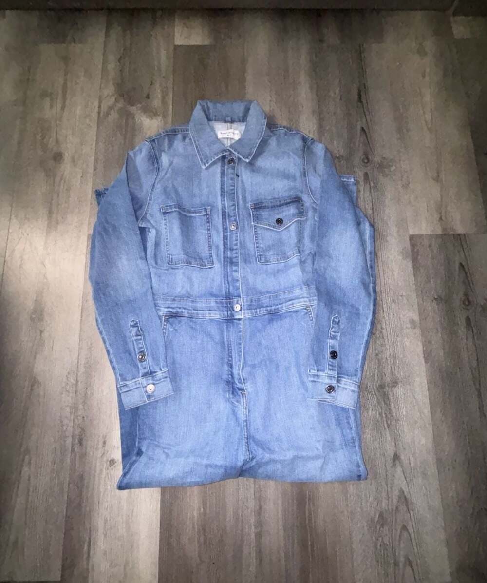 Rivet Utility Denim Jumpsuit